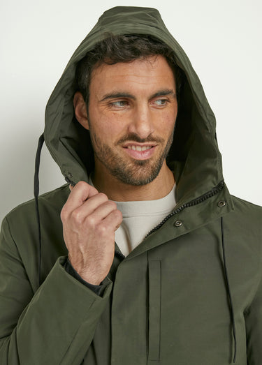 Veste déperlante chaude à capuche Kaki