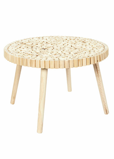 Table basse en rondins de  bois Naturel