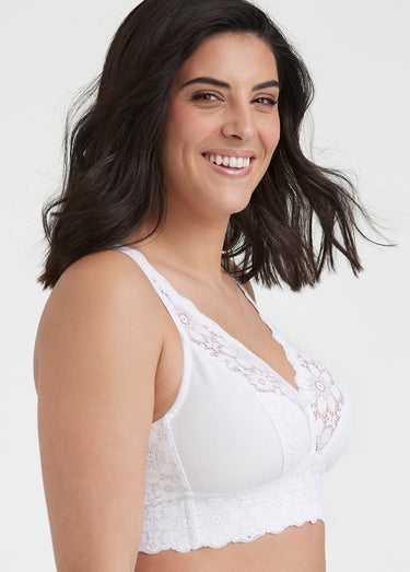 Soutien-gorge sans armatures dentelle, LACE DREAMS Blanc