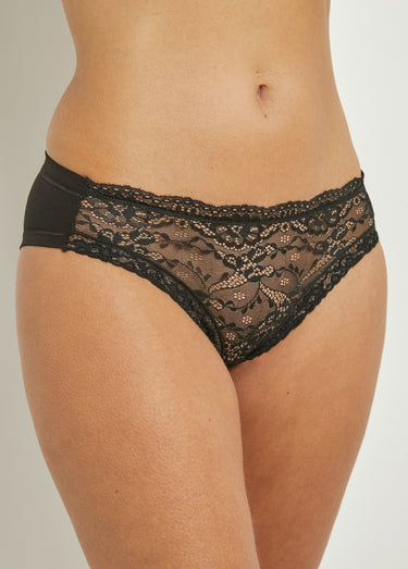 Culottes devant dentelle et coton Noir Lot2