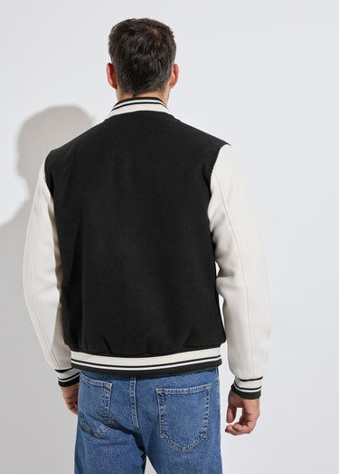 Veste matelassée à pressions façon teddy Noir