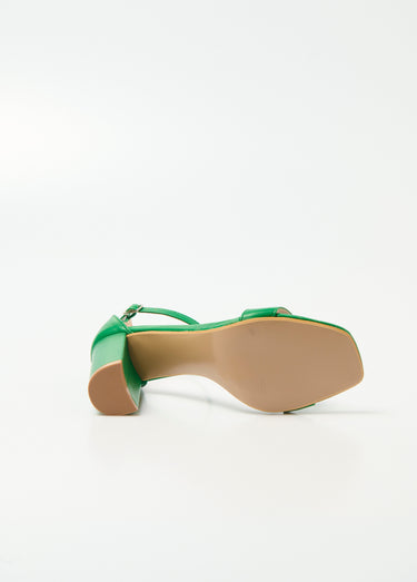 Sandales talon haut bout carré à brides Vert