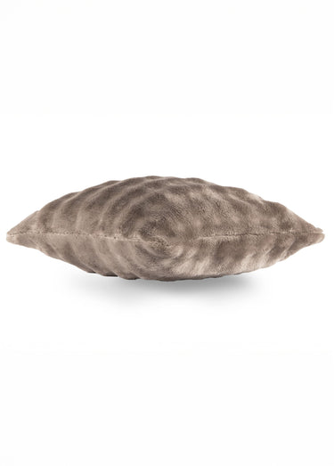 Coussin déco fantaisie, fausse fourrure Taupe