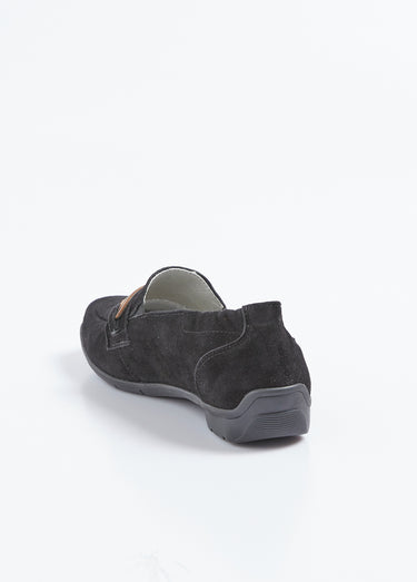 Mocassins cuir velours élastiqués largeur confort Velours Noir