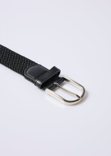 Ceinture tressée élastique taille unique Noir