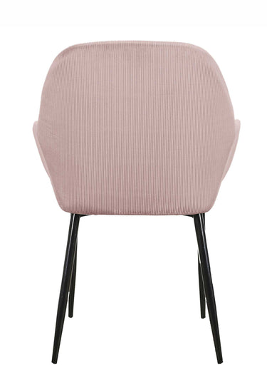 Set 2 Fauteuils velours cotelé, pieds métal Rose