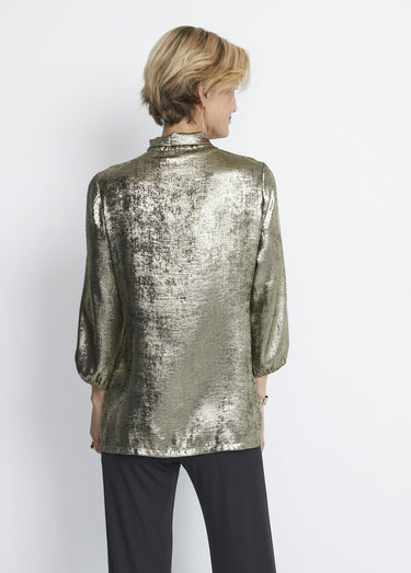 Tunique tissu brillant avec lavallière Dore