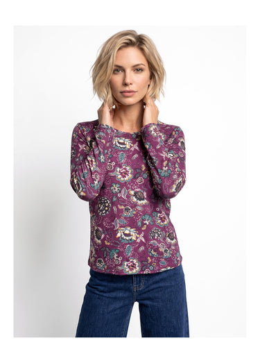 T-shirt manches longues imprimé fleuri Imprime Cassis