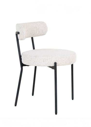 Chaises tissu bouclette et pieds métal Blanc