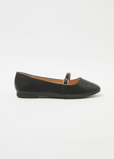 Ballerines bride ton sur ton petit talon Noir