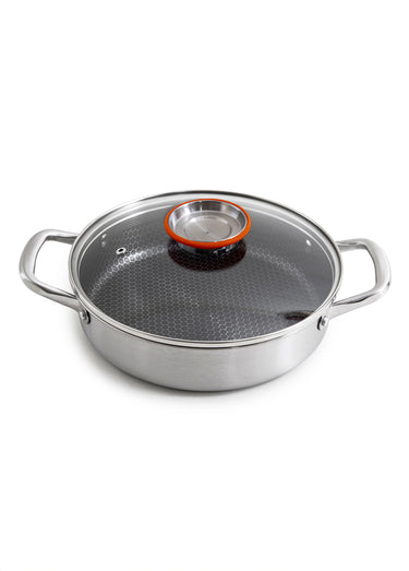 Sautoir 24cm triplex + couvercle Blackcube Gris