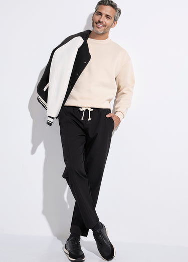 Pantalon sportswear en maille, élastiqué Noir