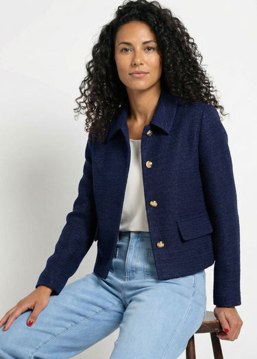 Veste courte esprit couture Marine