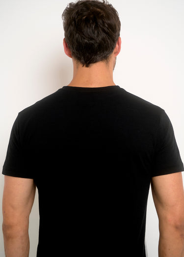 T-shirt tricolore logo poitrine Noir