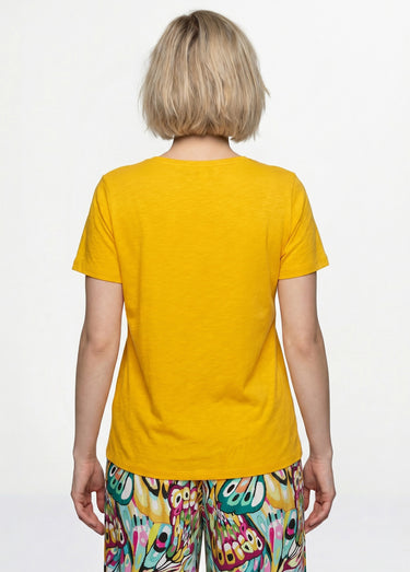T-shirt coton maille flammée dentelle Safran