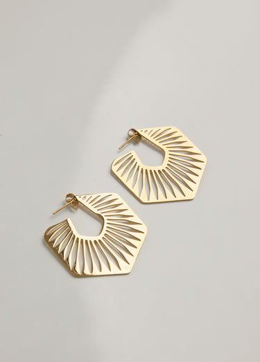 Boucles d'oreille géométriques en acier Dore