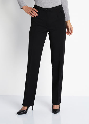 Pantalon taille semi-élastiquée droit Noir