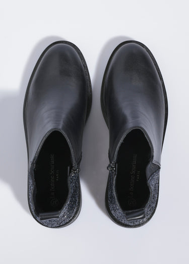 Boots Chelsea, détail paillettes talon Noir