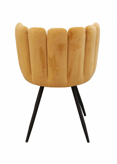 Chaises velours dossier capitonné 1G Moutarde