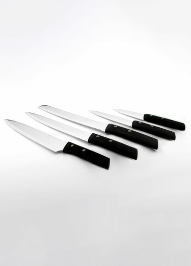 Set de 5 couteaux lame acier, Scotti Noir