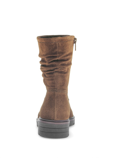 Boots casual en cuir plissé aspect daim Whisky