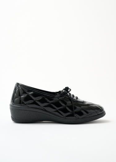 Derbys semelle compensée largeur confort Vernis Noir