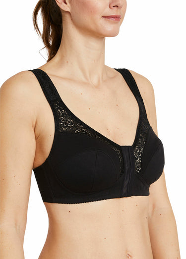 Soutien-gorge sans armatures ouvert devant Noir