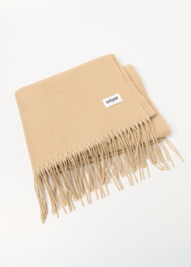 Echarpe à franges bicolore Beige