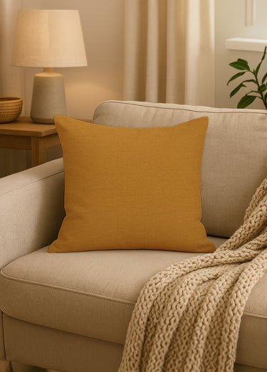 Housse coton + coussin de garnissage Moutarde