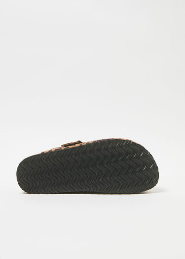 Mules tendance fourrées avec boucle Leopard