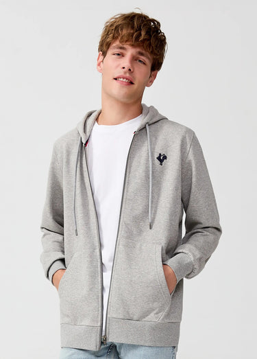 Sweat molletonné zippé à capuche Gris