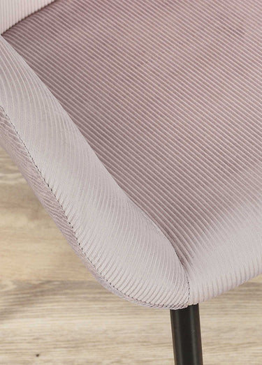 Set 2 Fauteuils velours cotelé, pieds métal Rose