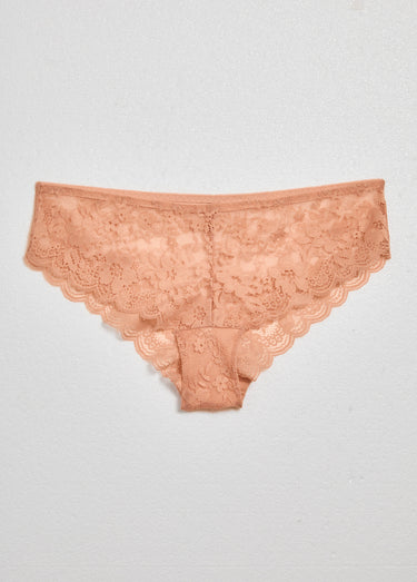 Shorty sexy en dentelle transparente Rose