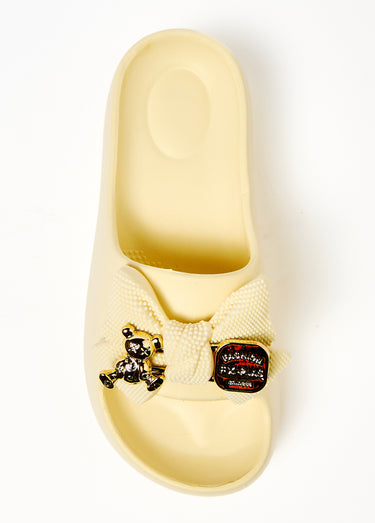 Mules compensées noeud Beige