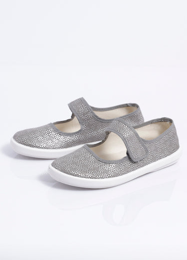 Chaussons babies à scratch largeur confort Gris