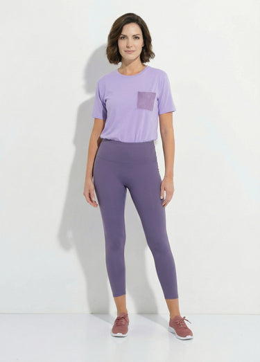 Legging de sport uni taille haute Mauve