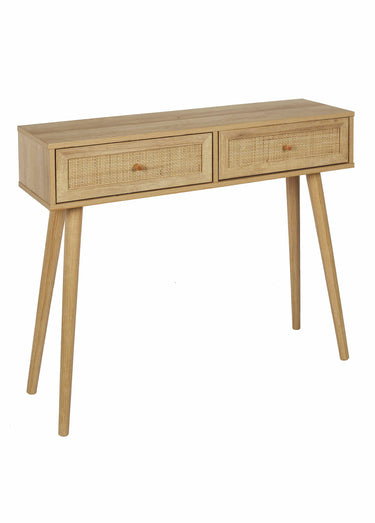 Console en bois et cannage Beige