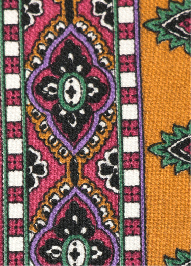 Coupon tissu motif cachemire, Devarana Fond Camel