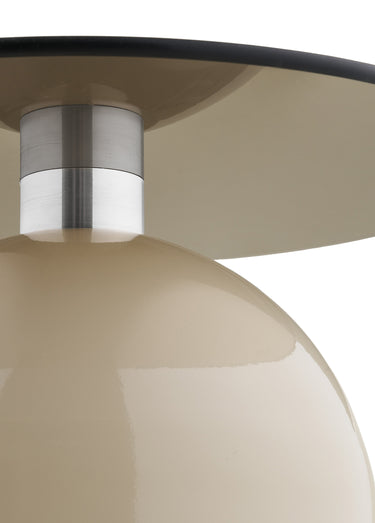 Table d'appoint verre et métal RAVELLO Beige/Gris