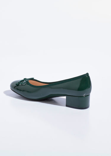 Escarpins ballerines à talon vernies chic Vernis Vert