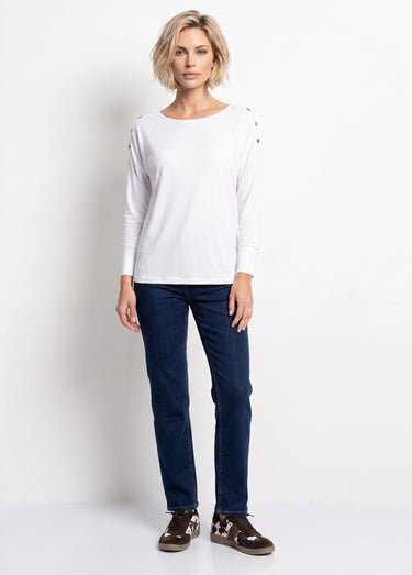 Jean taille haute coupe droite Stone