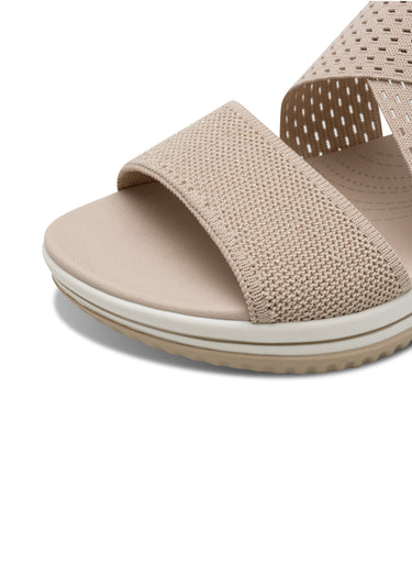 Sandales larges brides mesh et élastiques Beige