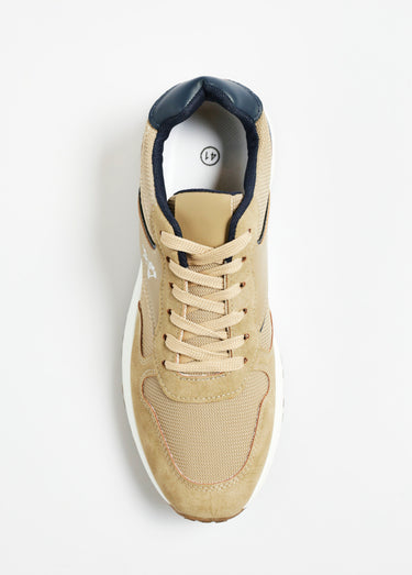 Baskets casual bimatière à lacets Beige