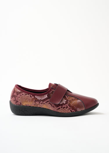 Derbies cuir grande largeur extensibles Bordeaux