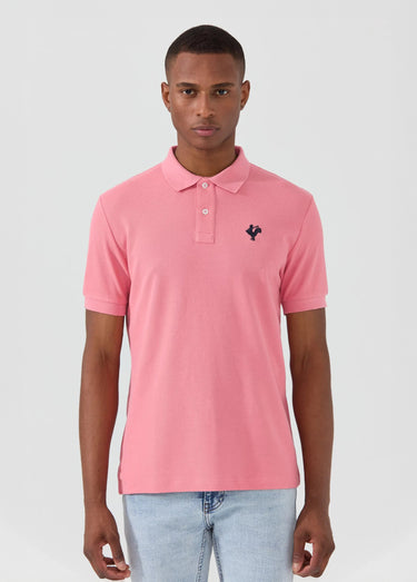 Polo casual manches courtes avec broderie Rose