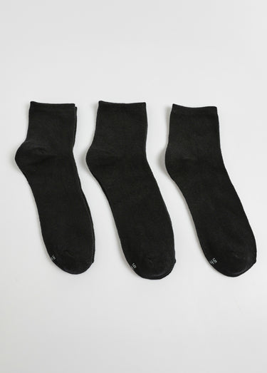 Lot de 3 Socquettes, essentiels unis Noir