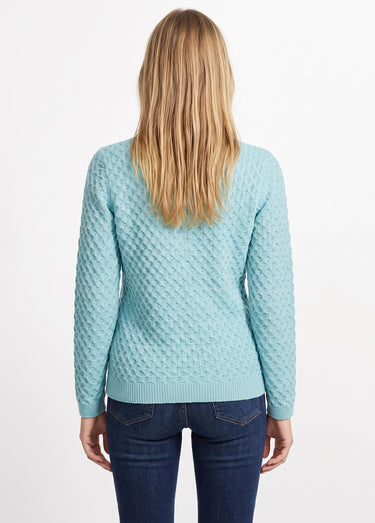 Pull chaud court col montant maille épaisse Vert