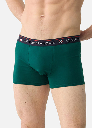 Boxer en coton avec ceinture élastiquée Vert Sapin