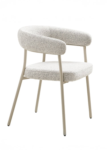 Fauteuil de salle à manger en bouclette Sable