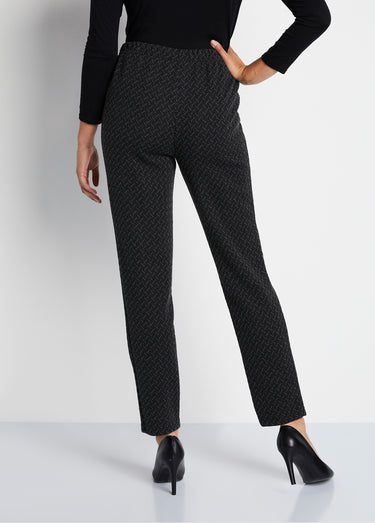 Legging droit ceinture élastiquée avec laine Noir/Anthracite